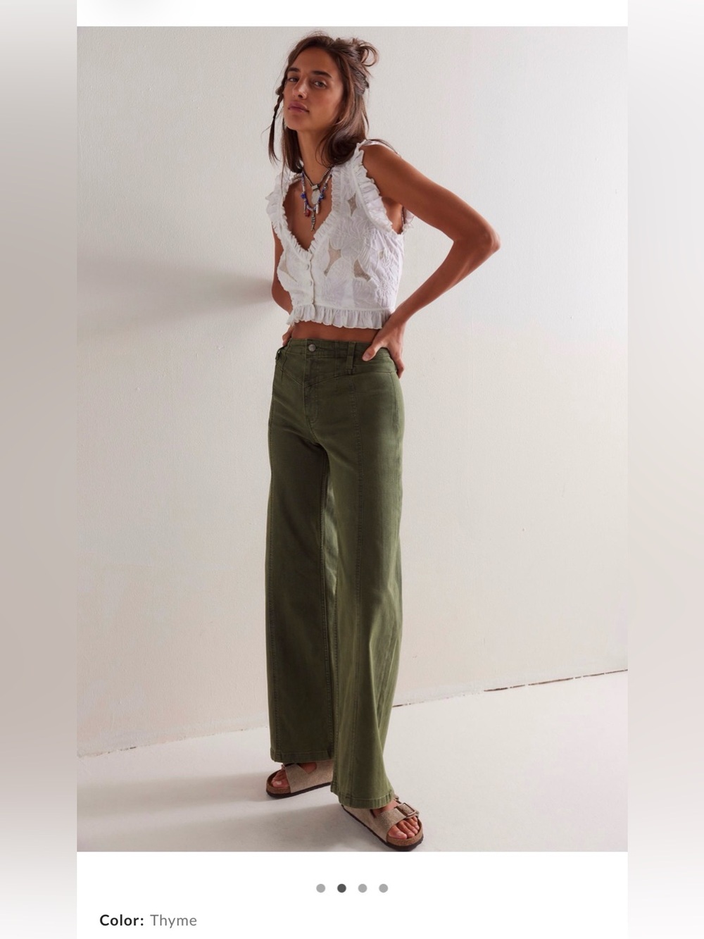 Women’s High-Rise Wide Leg Pants in Thyme